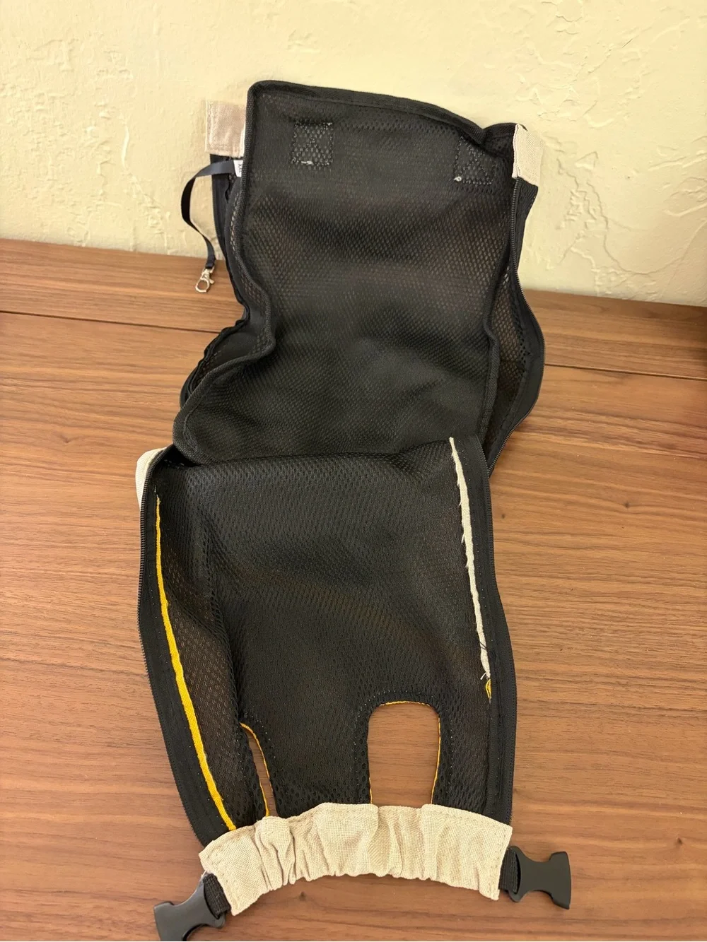 Lightweight Pet Backpack Carrier Yellow Beige Black XXL (14 - 17 lbs)